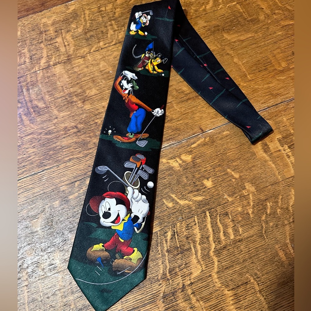 Mickey‎ Unlimited Mens Dress Business Tie Goofy Donald Golf Silk Tie Golfing